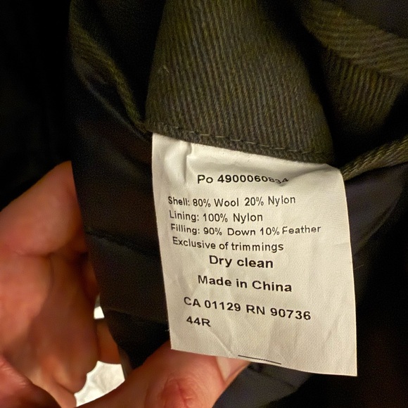 Lauren Ralph Lauren Wool Down Car Coat Navy Size 44R Genuine Down Fill - Picture 6 of 6